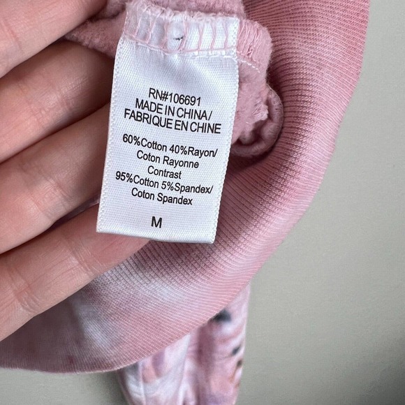 Young Fabulous & Broke Womens Full Zip Hoodie Drawstring Medium Pink Tie‎ Dye - Picture 8 of 12